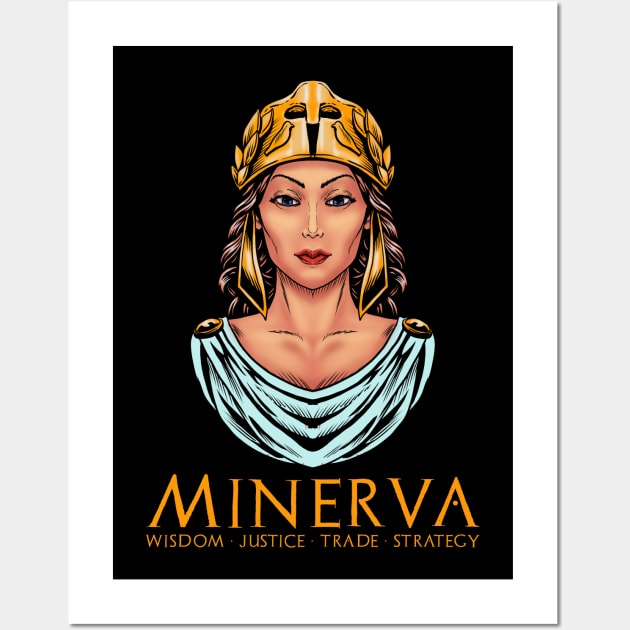 Minerva - Ancient Roman Goddess - Mythology Wall Art by Styr Designs